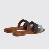 Oran Sandals in Bleu Brut / Bleu Clair