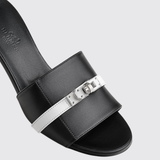 Gigi 50 Sandals in Noir/Blanc