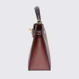 Mini Kelly Touch Rouge H/Bordeux  in Veau Madame