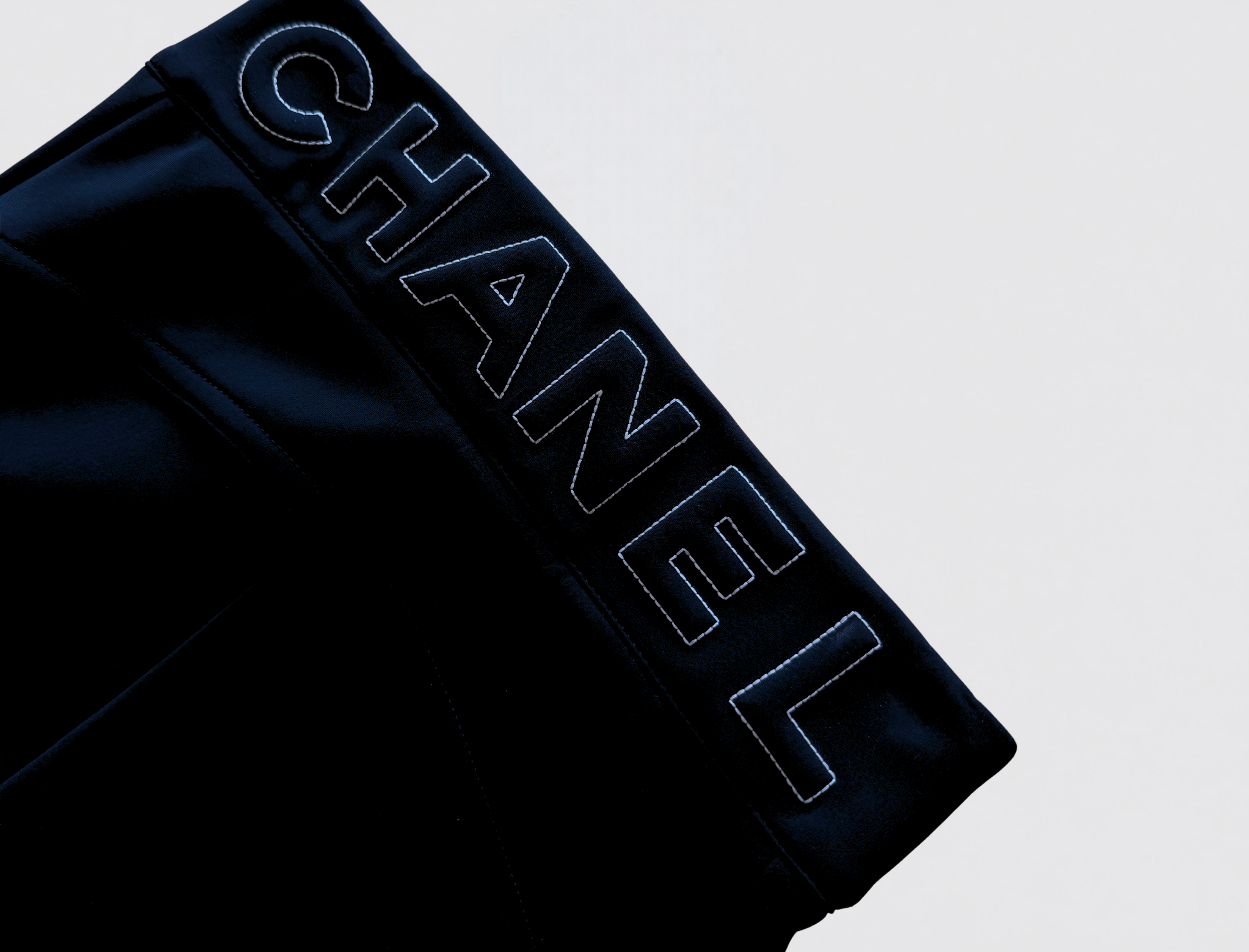 Chanel Logo Embroidered Pants in Black, image 3