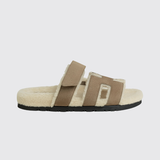 Chypre Sandals in Étoupe / Écru