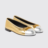 Crackled CC Cap Toe Ballerina Flats