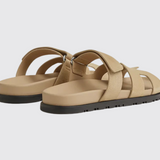 Chypre Sandals in Beige Lin