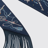 Les Cles a Pois Leather Fringes Twilly