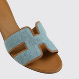 Oasis Sandals in Bleu Clair / Naturel