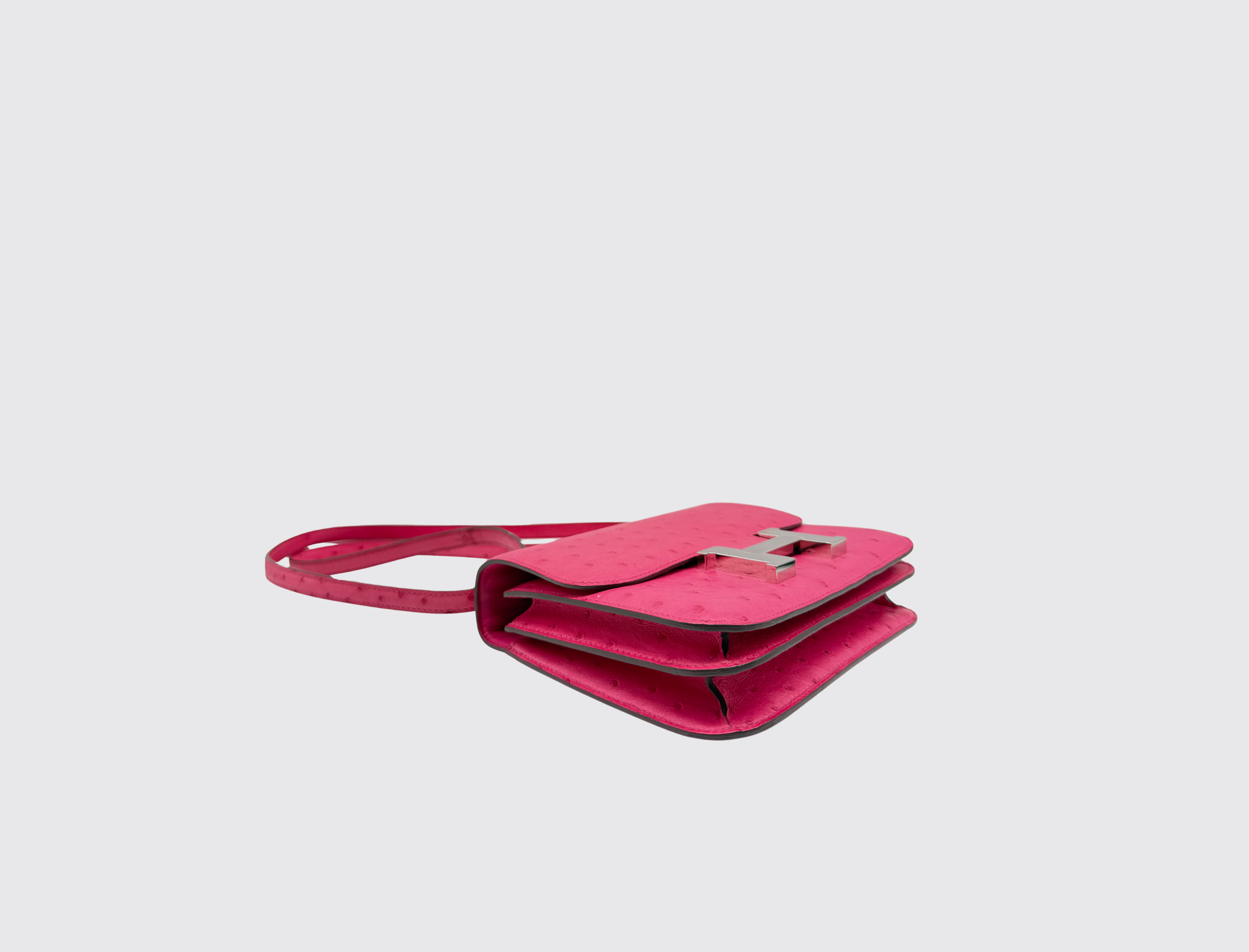 Pre-owned Hermès Constance 18 Rose Tyrien Ostrich, image 3