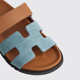 Chypre Sandals in Bleu Clair / Naturel