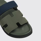 Chypre Sandals in Vert Véronèse / Bleu Marine
