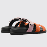 Chypre Sandals in Orange Canyon & Lilac