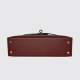 Mini Kelly Touch Rouge H/Bordeux  in Veau Madame