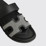 Chypre Sandals in Prunoir/Noir