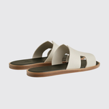 Izmir Sandals in Beige Glaise / Vert Forêt