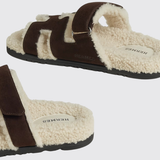 Chypre Sandals in Marron Ébène / Écru