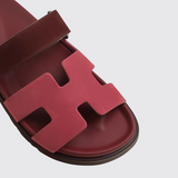 Chypre Sandals in Rose Pinson / Marron Palissandre