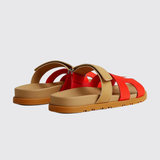 Chypre Sandals in Rouge Grenadine / Beige Albinos