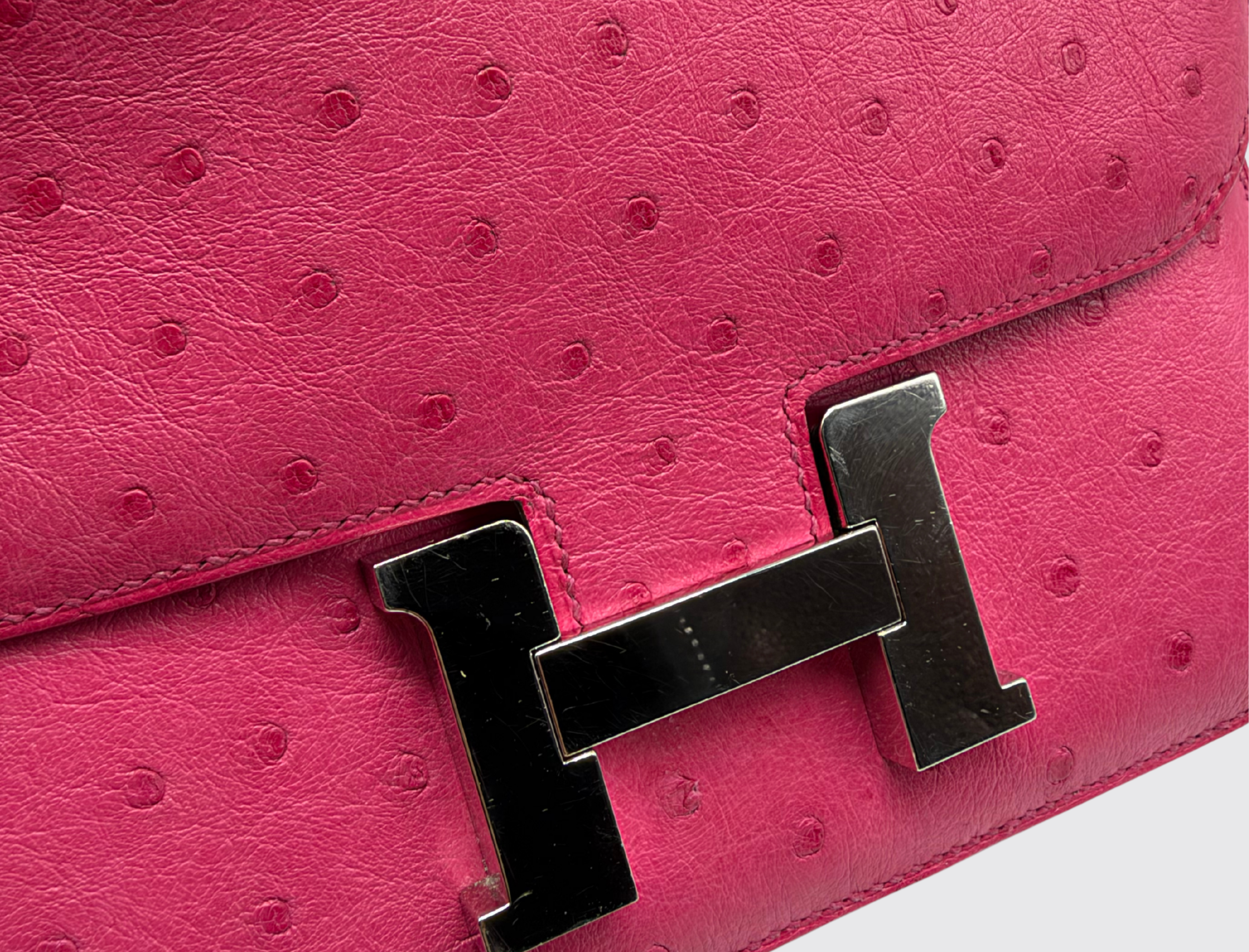 Pre-owned Hermès Constance 18 Rose Tyrien Ostrich, image 5
