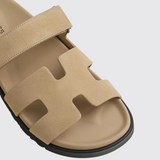 Chypre Sandals in Beige Lin