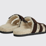 Chypre Sandals in Marron Ébène / Écru
