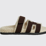 Chypre Sandals in Marron Ébène / Écru