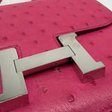 Pre-owned Hermès Constance 18 Rose Tyrien Ostrich, image 4