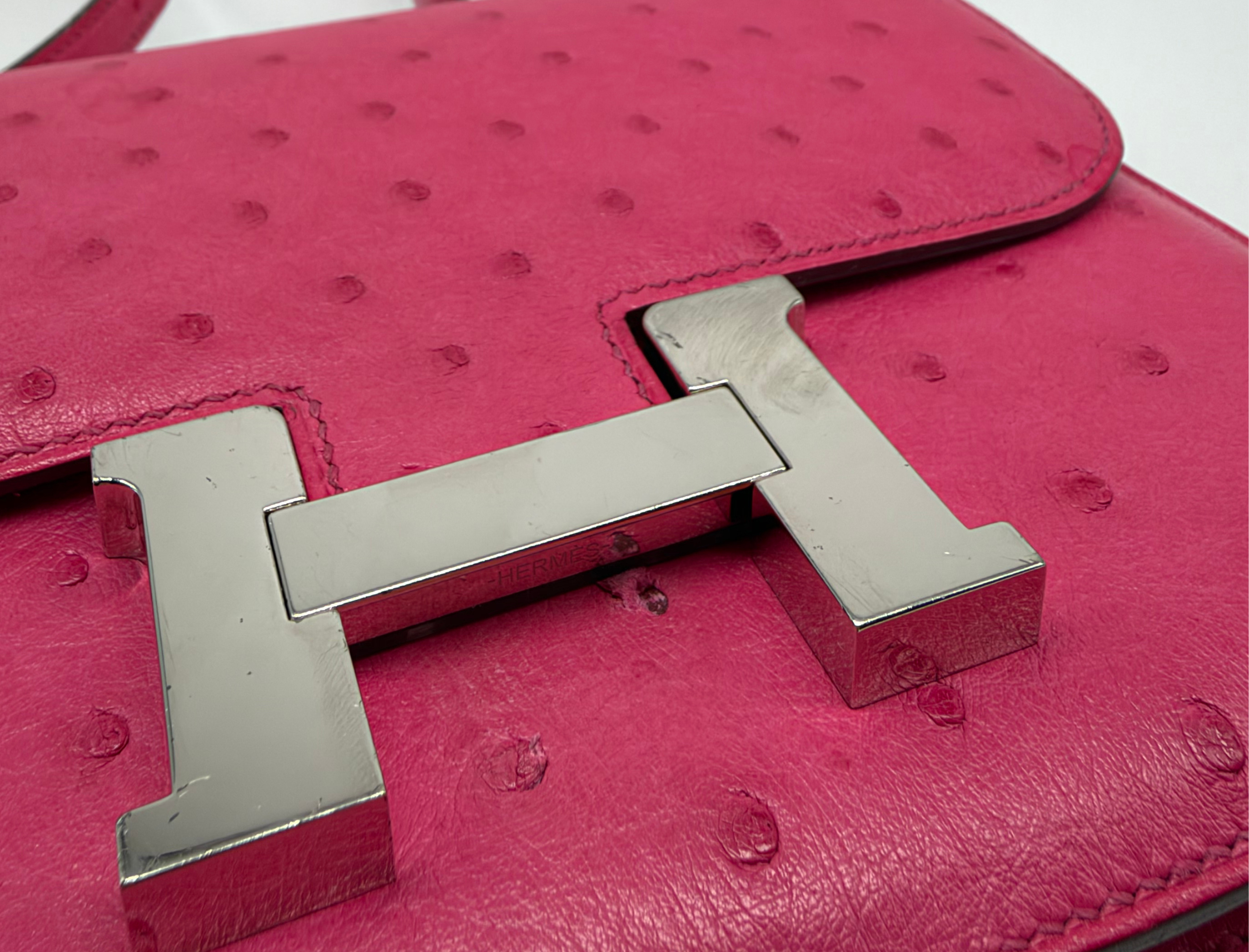 Pre-owned Hermès Constance 18 Rose Tyrien Ostrich, image 4