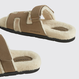 Chypre Sandals in Étoupe / Écru