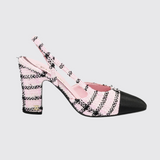 Tweed Panel Slingback Pumps
