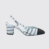 Tweed Panel Slingback Pumps