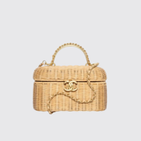 Braided Rattan Vanity Case