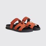 Chypre Sandals in Orange/Brown