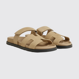 Chypre Sandals in Beige Lin