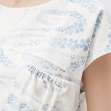 Printed Washed Denim Top