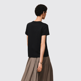 Printed Straight T-Shirt in Noir