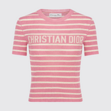 Dioriviera Short-Sleeved Sweater in Rose Fleur de Cerisier