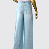 Chanel Printemps 25S CC Sequins Washed Denim Jeans