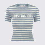 Dioriviera Short-Sleeved Sweater in Bleu Denim