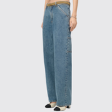 Logo Embroidered Straight Jeans