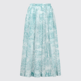 Dioriviera Flared Midi Skirt in Vert Muguet