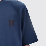 "H'Cheval" T-Shirt with Leather Detail