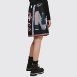 "Lettres Equestres" Box Pleat Skirt