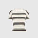 Dioriviera Short-Sleeved Sweater in Ecru et Noir