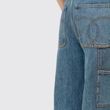 Logo Embroidered Straight Jeans