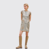 "Effet Kaleidoscope" Short-Sleeve Twillaine Dress