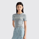 Dioriviera Short-Sleeved Sweater in Bleu Denim