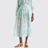 Dioriviera Flared Midi Skirt in Vert Muguet