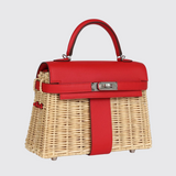 Mini Kelly "Picnic" in Rouge De Coeur