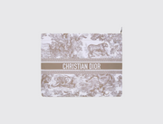 Dior Dioriviera Zipped Pouch Beige et Blanc, image 1